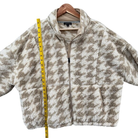 Zelos Super Soft Fleece Jacket Womens Cream Tan Herringbone Full Zip Size XL NWD - Picture 10 of 13